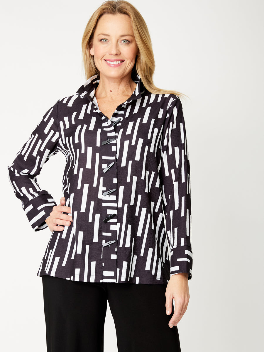Vertical Rain Shirt- Black/White- 31916 – WD Designs Wholesale