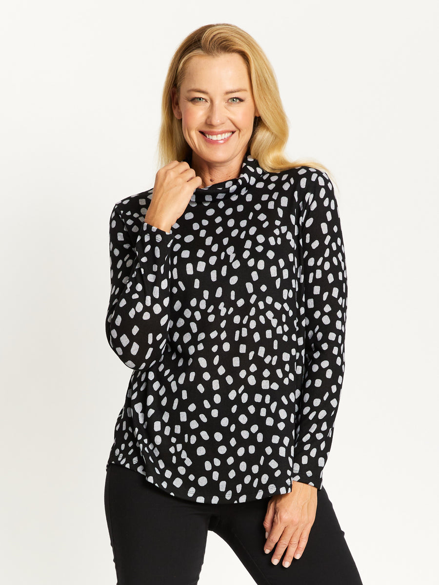 Print Skivvy Top - Black/Silver - 30922 – WD Designs Wholesale