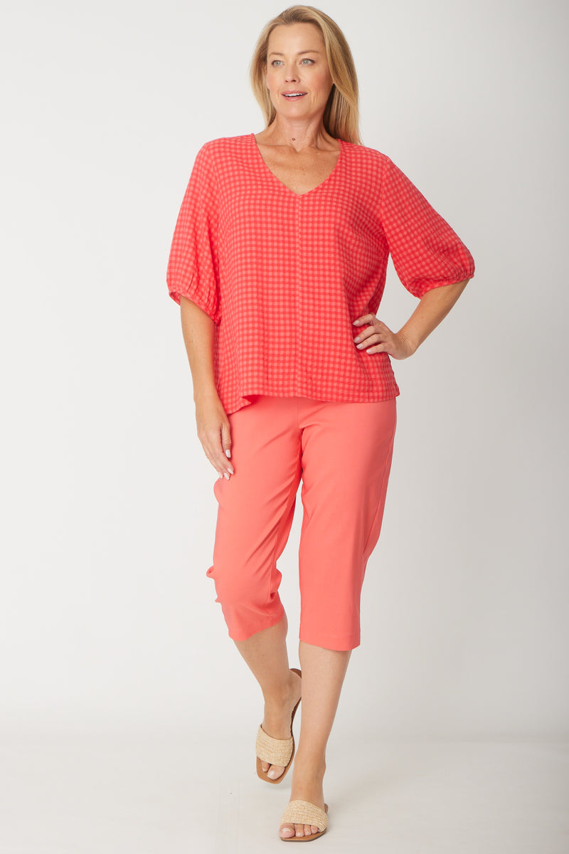 Victoria Textured Top - Coral -31405 – WD Designs Wholesale