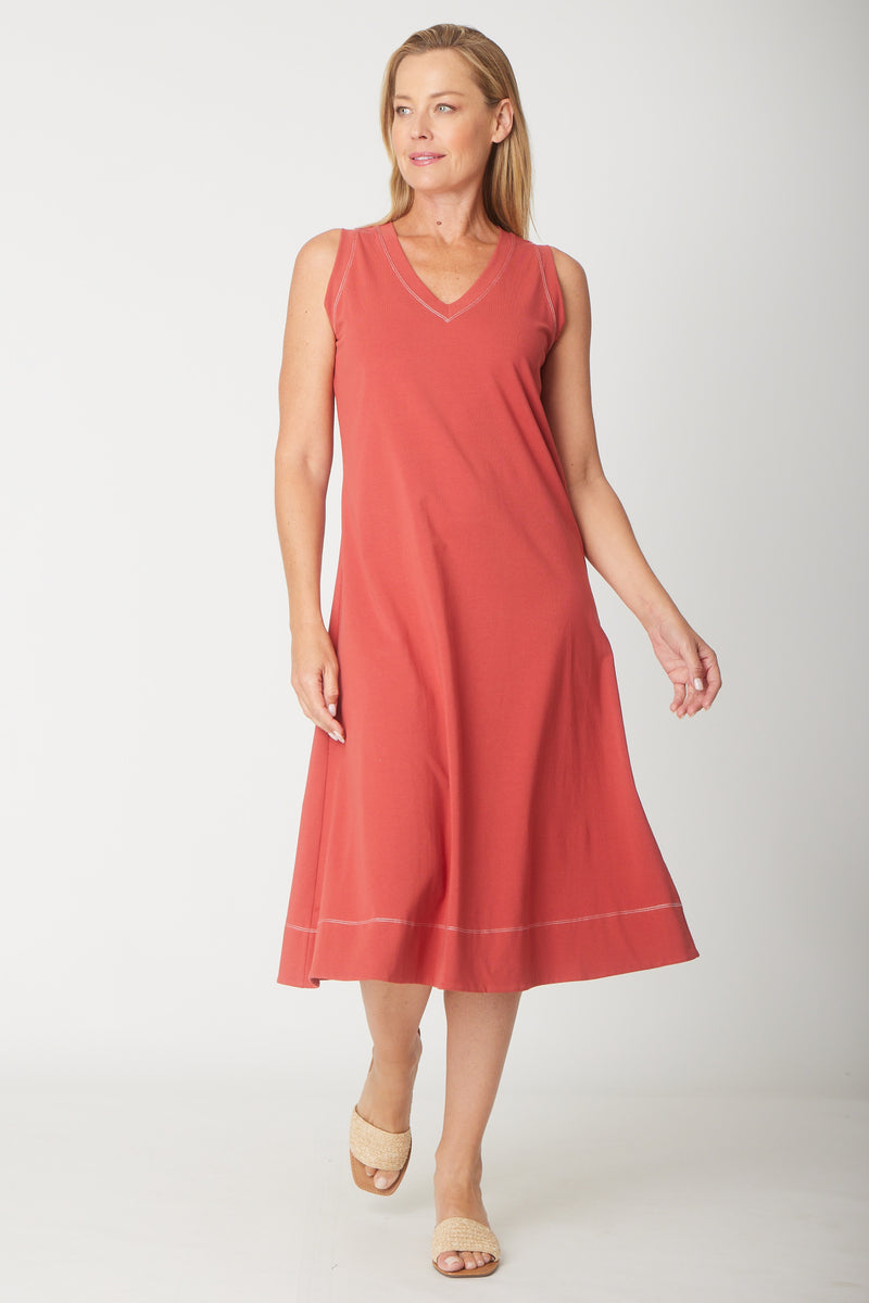 Sleeveless Contrast Dress-- Terracotta - 31604 – WD Designs Wholesale