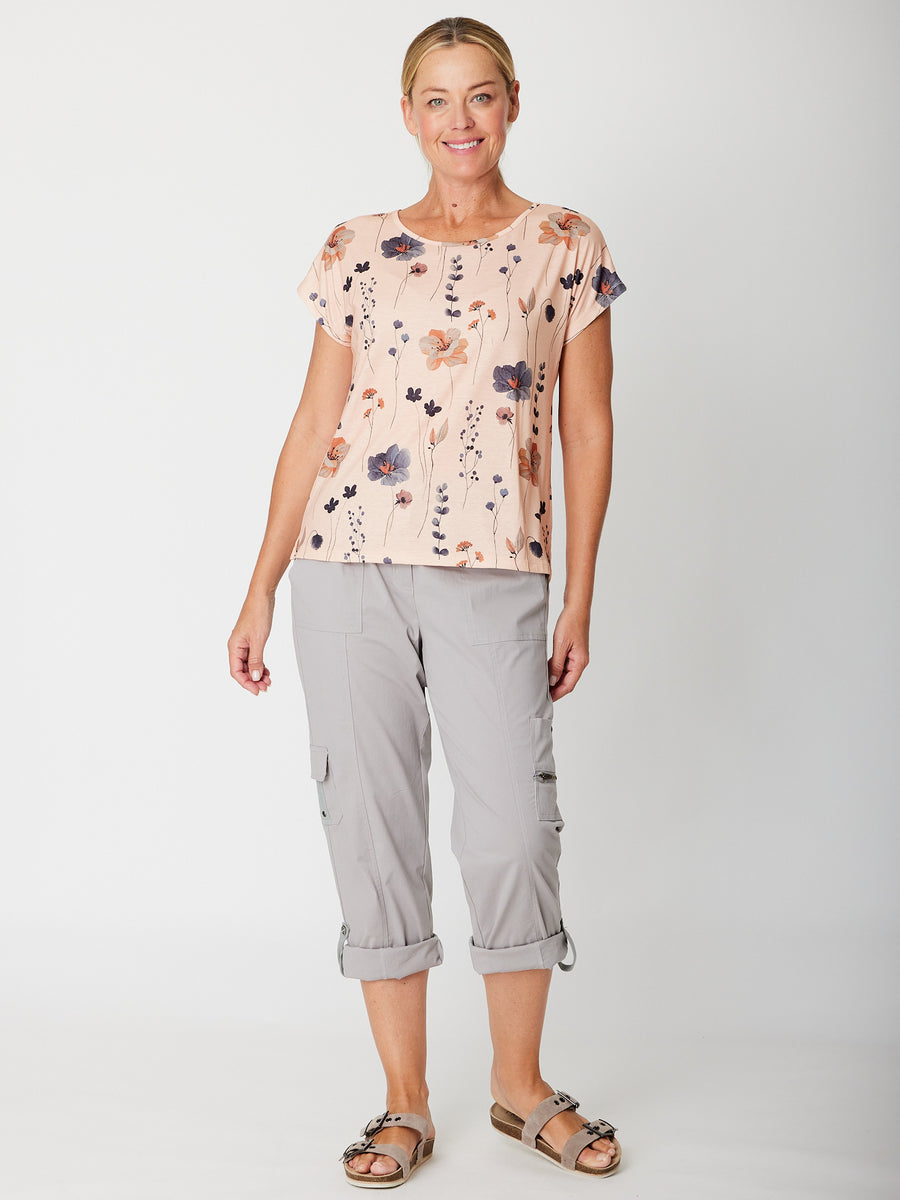 Floral Cap Tee - Floral - 31647 – WD Designs Wholesale