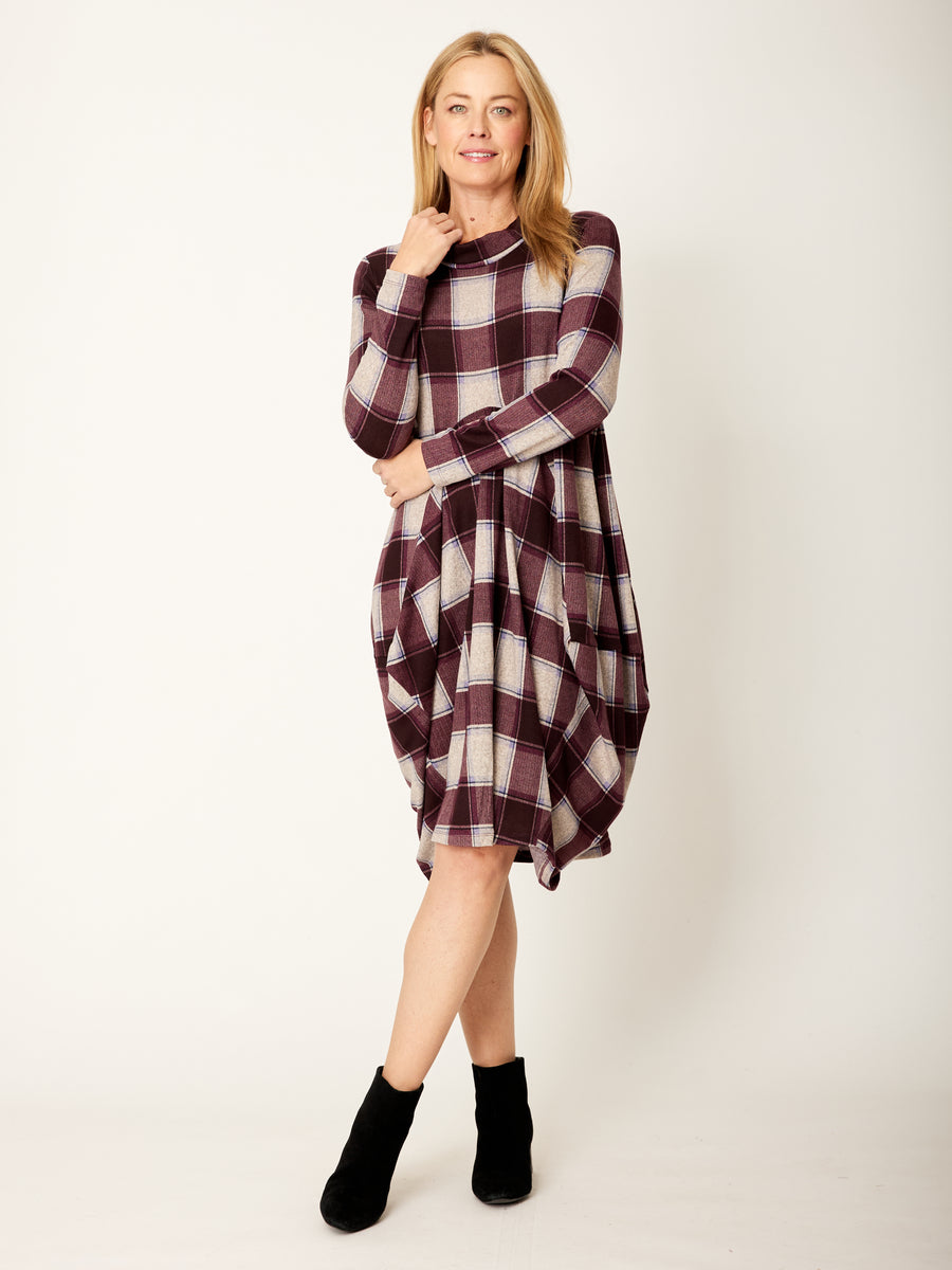 Check Cowl Bounce Dress- Shiraz- 32279 – WD Designs Wholesale