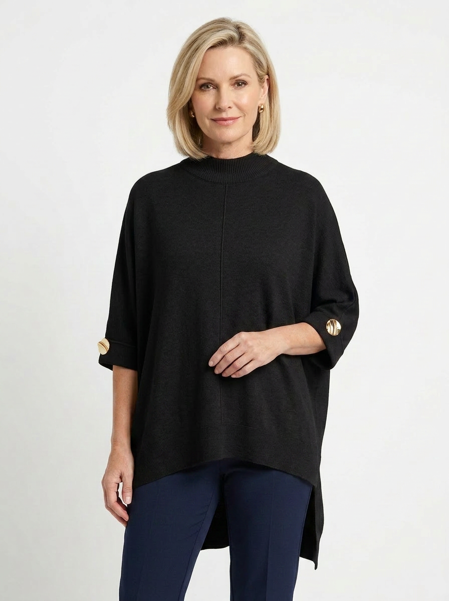 Knit Tunic - Black- 32337 – WD Designs Wholesale