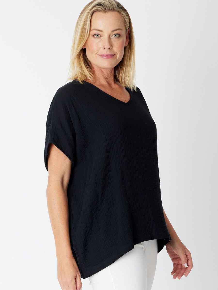 Bubble Cotton Kimono Top - BLACK - 29381 – WD Designs Wholesale